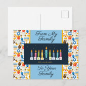 Hanukkah Lichtfeest Briefkaart (Voorkant / Achterkant)