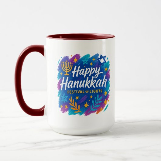 Hanukkah Lichtfeest Kunst - Combo Mok (Links)