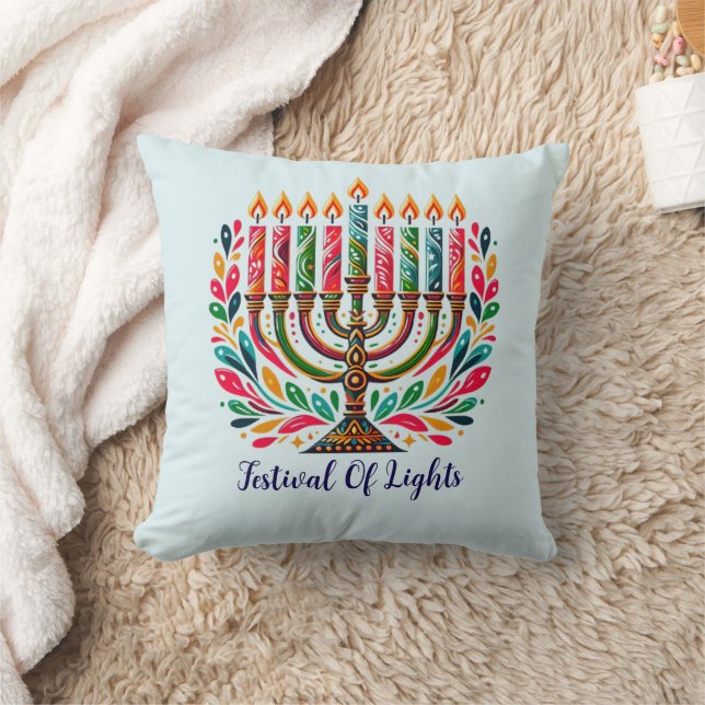 Hanukkah Lichtfeest Kussen (Deken)