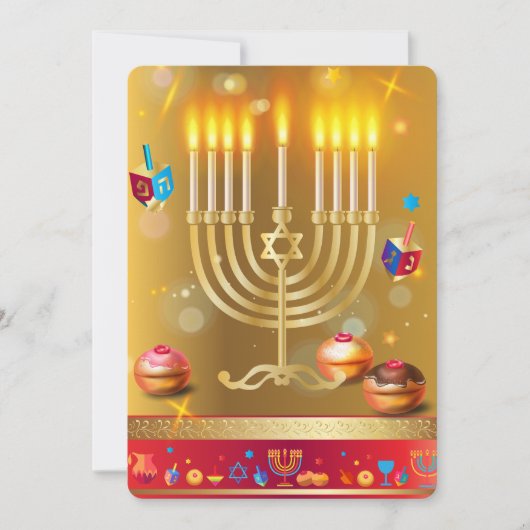 Hanukkah Lichtfeest Mooie Joodse Feestdagenkaart (Voorkant)