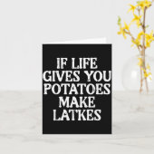 Hanukkah Life Gives Tatoes Make Latkes Chanukah Wo Kaart (Gele Bloem)