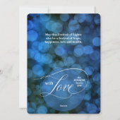 Hanukkah Light and Love with Name and Photo Feestdagenkaart (Achterkant)