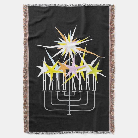 HANUKKAH LIGHTS DEKEN (Voorkant Verticaal)