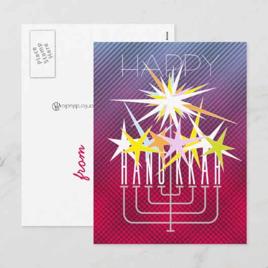 HANUKKAH LIGHTS FEESTDAGENKAART (Voorkant / Achterkant)