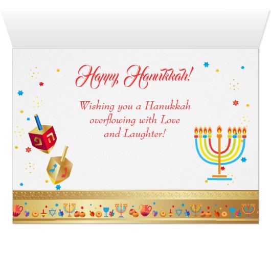 Hanukkah Lights Festival Holiday Menorah (Binenzijde Horizontaal (Onderkant))