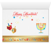 Hanukkah Lights Festival Holiday Menorah Kaart (Binenzijde Horizontaal (Onderkant))