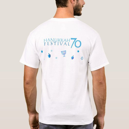 Hanukkah Lights Festival Jubileum 70 T-shirt (Achterkant)