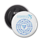Hanukkah Lights Festival Jubileum 75th Button Flesopener (Voorkant)