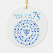 Hanukkah Lights Festival Jubileum 75th Magnet Keramisch Ornament (Voorkant)