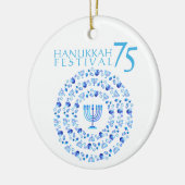Hanukkah Lights Festival Jubileum 75th Magnet Keramisch Ornament (Links)