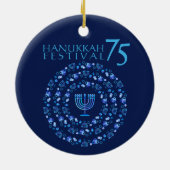 Hanukkah Lights Festival Jubileum 75th Magnet Keramisch Ornament (Achterkant)