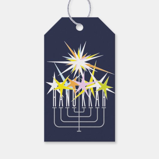 HANUKKAH LIGHTS MENORAH CADEAULABEL (Voorkant)