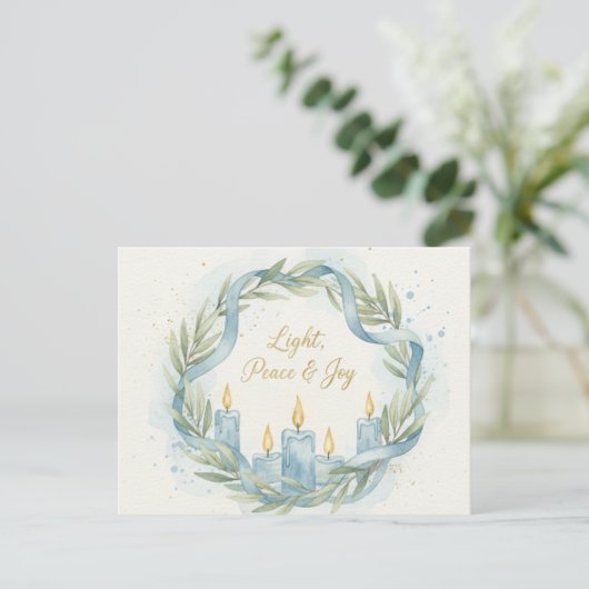 Hanukkah Lights Postcard Briefkaart (Staand voorkant)
