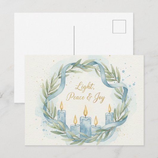 Hanukkah Lights Postcard Briefkaart (Voorkant / Achterkant)