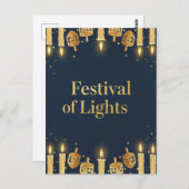 Hanukkah Lights Postcard Briefkaart (Voorkant / Achterkant)