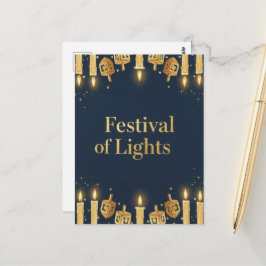 Hanukkah Lights Postcard Briefkaart