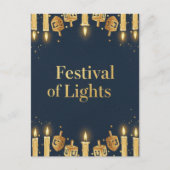 Hanukkah Lights Postcard Briefkaart (Voorkant)