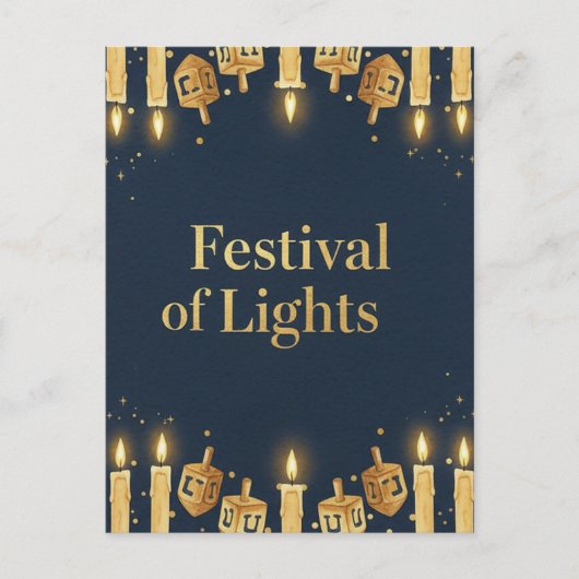 Hanukkah Lights Postcard Briefkaart (Voorkant)