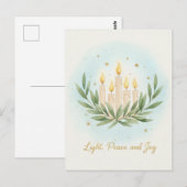 Hanukkah Lights Postcard Briefkaart (Voorkant / Achterkant)