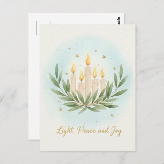 Hanukkah Lights Postcard Briefkaart (Voorkant / Achterkant)