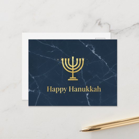 Hanukkah Lights Postcard Briefkaart (Voorkant / Achterkant in situ)