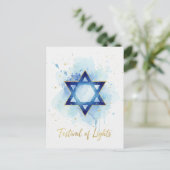 Hanukkah Lights Postcard Briefkaart (Staand voorkant)