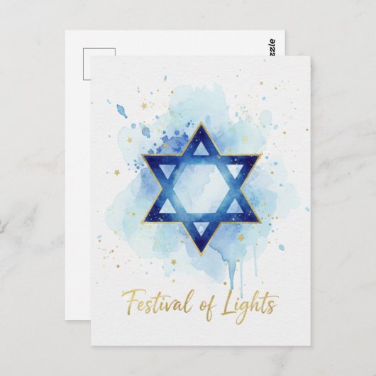 Hanukkah Lights Postcard Briefkaart (Voorkant / Achterkant)