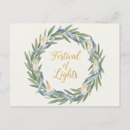 Hanukkah Lights Postcard Briefkaart (Voorkant)