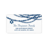 Hanukkah Lights Sparkles Holiday Return Address Etiket (Voorkant)