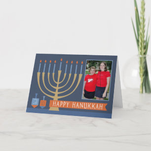 Hanukkah Lights Wenskaart met foto Feestdagen Kaart