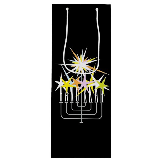 Hanukkah Lights Wijn Cadeautas (Voorkant)
