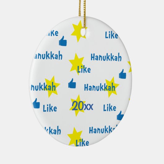 Hanukkah "like" l/Blue/Yellow Circle Ornament (Rechts)