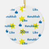 Hanukkah "like" l/Blue/Yellow Circle Ornament (Voorkant)
