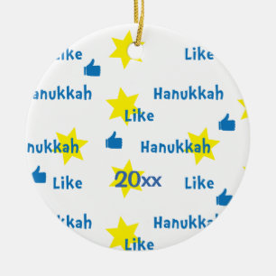 Hanukkah "like" l/Blue/Yellow Circle Ornament