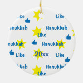 Hanukkah "like" l/Blue/Yellow Circle Ornament (Achterkant)