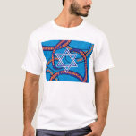 Hanukkah-linten T-shirt<br><div class="desc">Het ritueel is volgens de joodse wet en gewoonte om elke nacht acht nachten één enkel licht te laten schijnen. De kaarsen worden opgesteld in een vooraanstaand raam of nabij de deur die naar de straat leidt.</div>