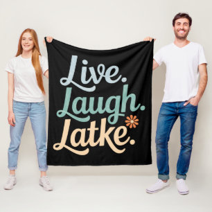 Hanukkah Live Lach Latke Grappige Feestdag Familie Fleece Deken