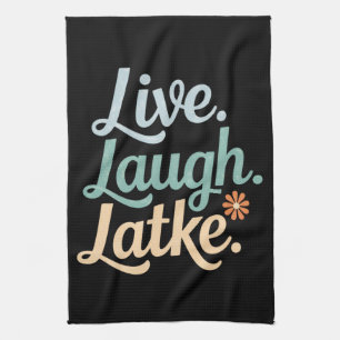 Hanukkah Live Laugh Latke Grappige Vakantie Famili Theedoek
