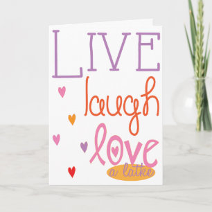 Hanukkah "Live Laugh Love a latke"-kaart met envel Feestdagen Kaart