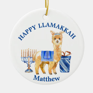 Hanukkah Llama Gelukkige Llamakkah grappig Keramisch Ornament