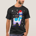 Hanukkah Llama Menorah Alpaca Santa Hat Kerstmis T-shirt<br><div class="desc">Chanoeka Llama Menorah Alpaca Santa Hat Kerstmis Chanoeka 3</div>