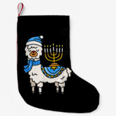 Hanukkah Llama Menorah Chanukah Alpaca Cute Gift Kleine Kerstsok (Voorkant)