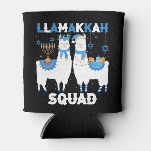 Hanukkah Llama met Kerstmis Happy Llamakah Squad C Blikjeskoeler (Voorkant)