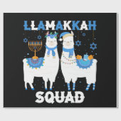 Hanukkah Llama met Kerstmis Happy Llamakah Squad C Cadeaupapier (Vlak)
