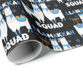Hanukkah Llama met Kerstmis Happy Llamakah Squad C Cadeaupapier (Rol Hoek)