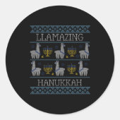 Hanukkah - Llamazing Hanukkah Ronde Sticker (Voorkant)
