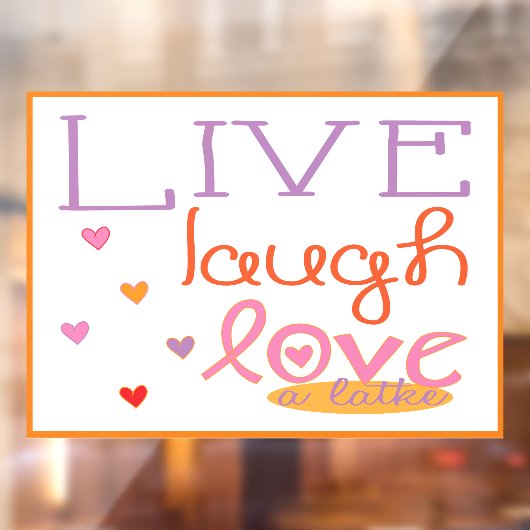 Hanukkah Love a Latke Window Cling Raamsticker (Vel 2)