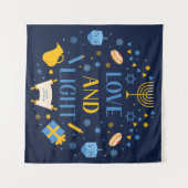 Hanukkah Love and Light Tapestry Wandkleed (Voorkant (horizontaal))