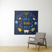 Hanukkah Love and Light Tapestry Wandkleed (In situ)