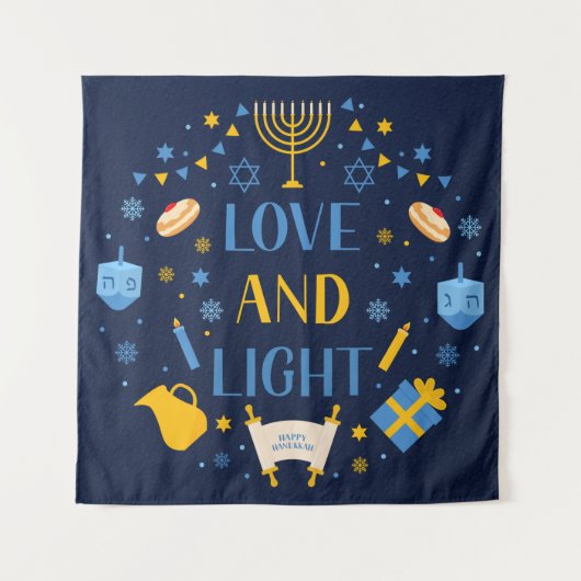 Hanukkah Love and Light Tapestry Wandkleed (Voorkant)